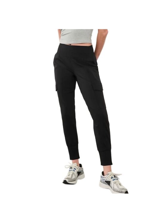 Black XS Athleta Venice High Rise Cargo Jogger New $109 - Picture 1 of 10